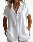 Helvano | Leinenbluse mit Kragen für Damen