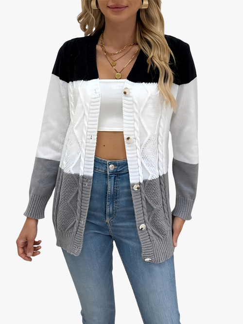 Helvano | Patchwork-Strickjacke für Damen