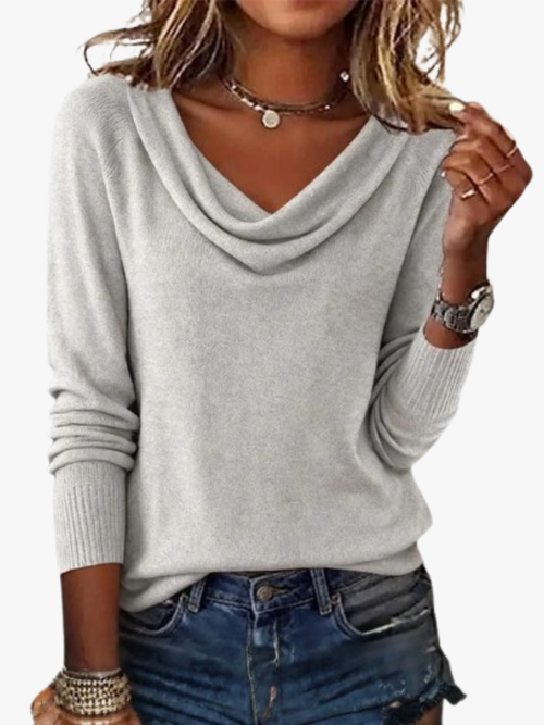 Helvano | Damen-Pullover mit lockerem Kragen