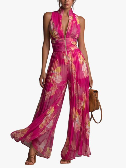 Helvano | Blumen-Jumpsuit mit weitem Bein für Damen