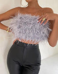 Helvano | Bandeau-Top mit Federn für Damen