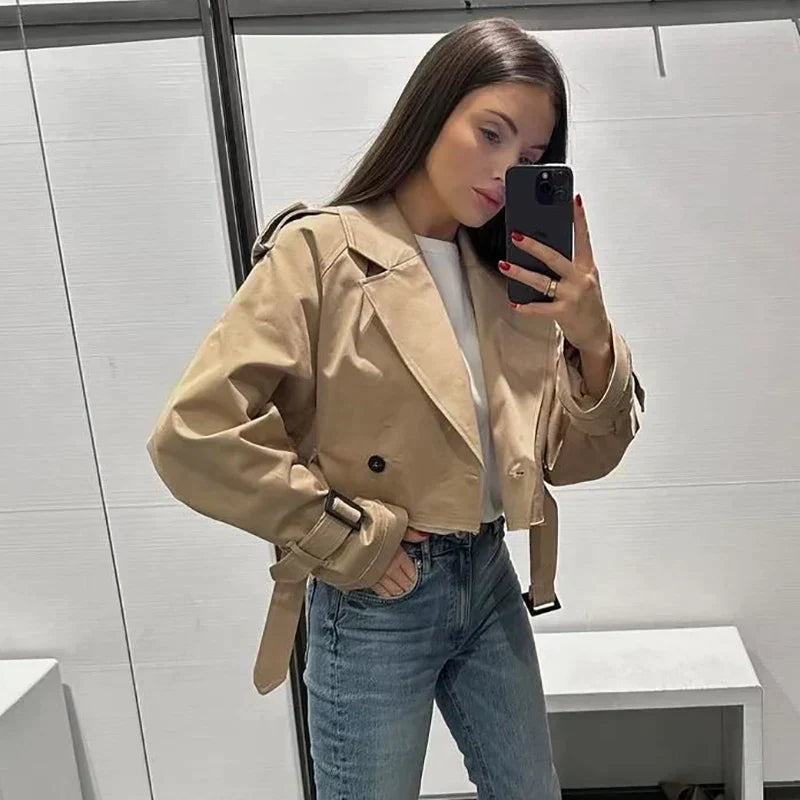 Helvano | Kurzer Trenchcoat für Damen