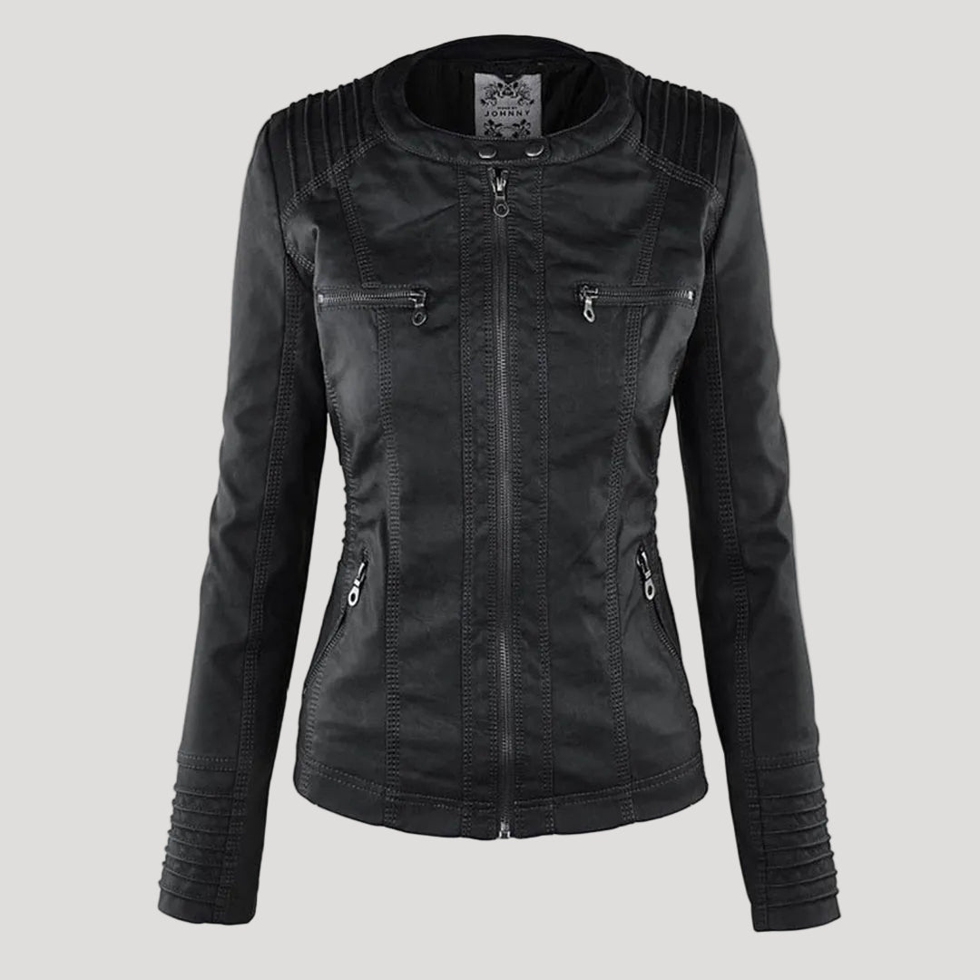 Helvano | Damen Kunstlederjacke mit Kapuze
