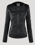Helvano | Damen Kunstlederjacke mit Kapuze