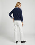 Helvano | Strickpullover für Damen im Lagenlook in Blau