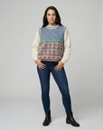 Helvano | Oversized Strick-Pullunder mit Print für Damen