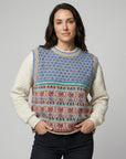 Helvano | Oversized Strick-Pullunder mit Print für Damen