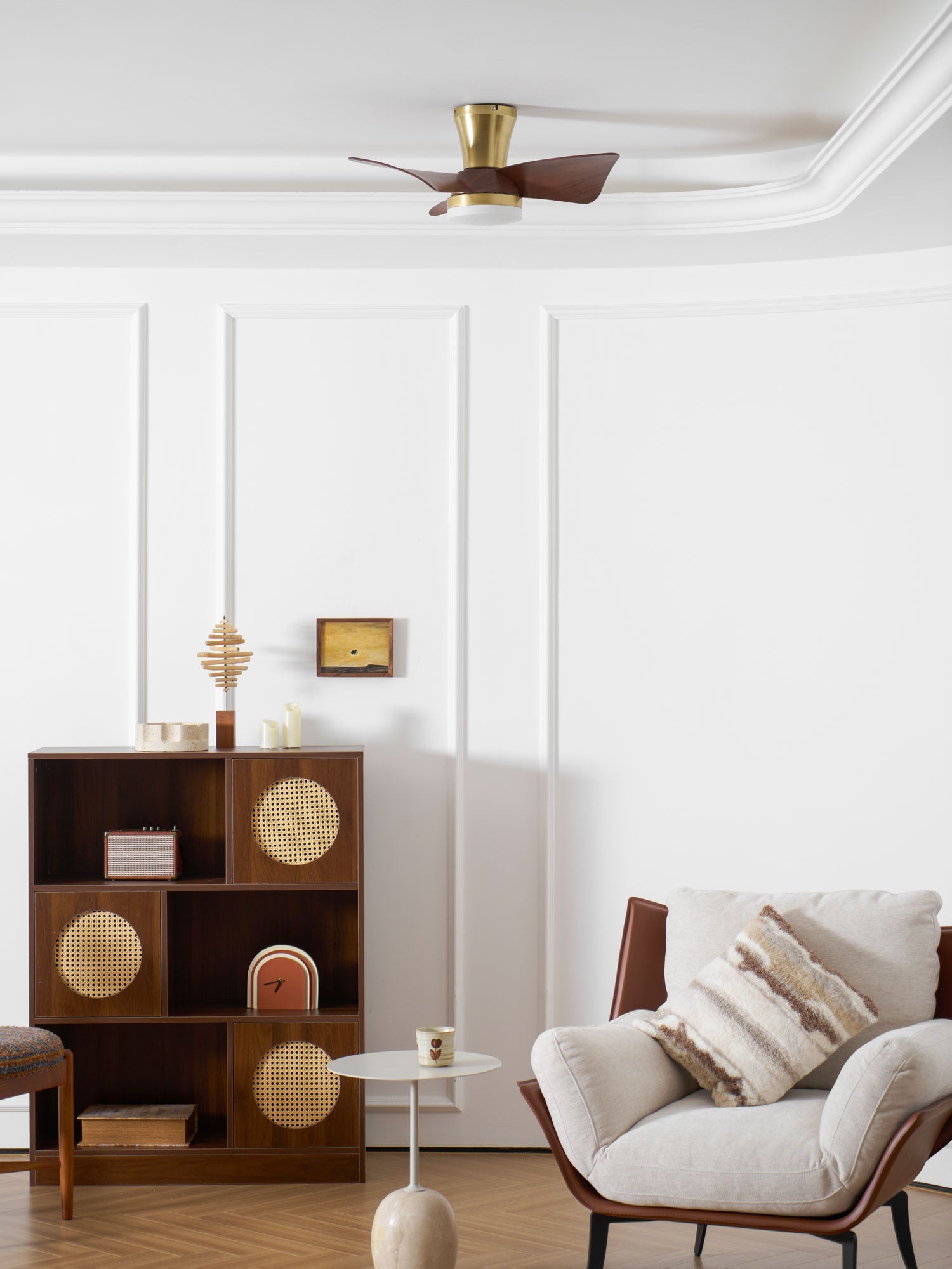 Helvano | Deckenventilator mit Licht und Holzflügeln