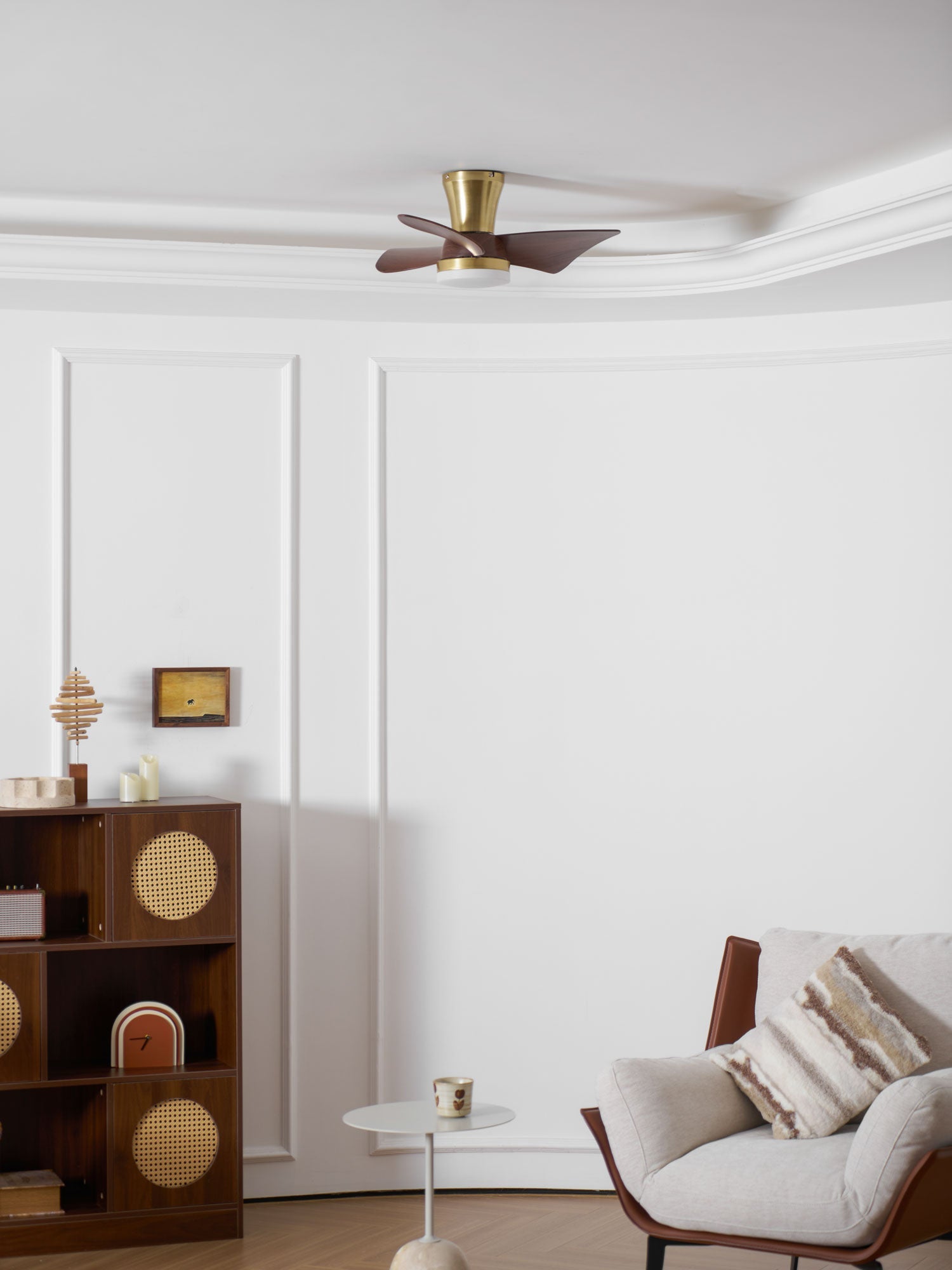Helvano | Deckenventilator mit Licht und Holzflügeln