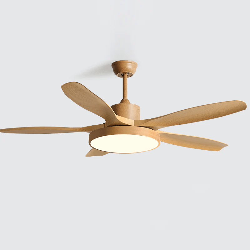 Helvano | Deckenventilator mit Licht in Holzoptik