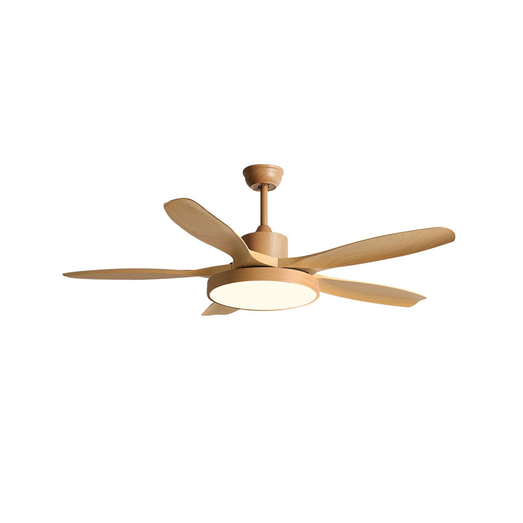 Helvano | Deckenventilator mit Licht in Holzoptik