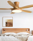 Helvano | Deckenventilator mit Licht in Holzoptik
