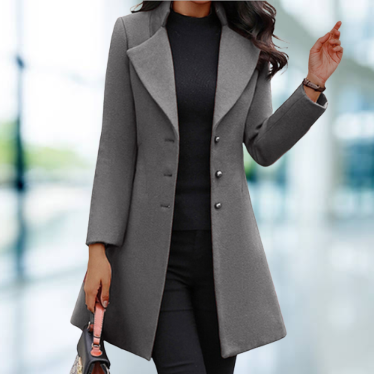 Helvano | Eleganter langer Mantel für Damen