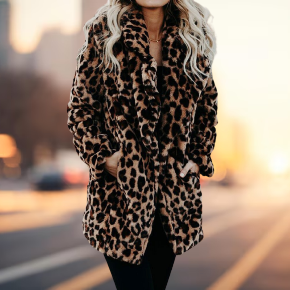 Helvano | Plüschjacke mit Leopardenmuster für Damen