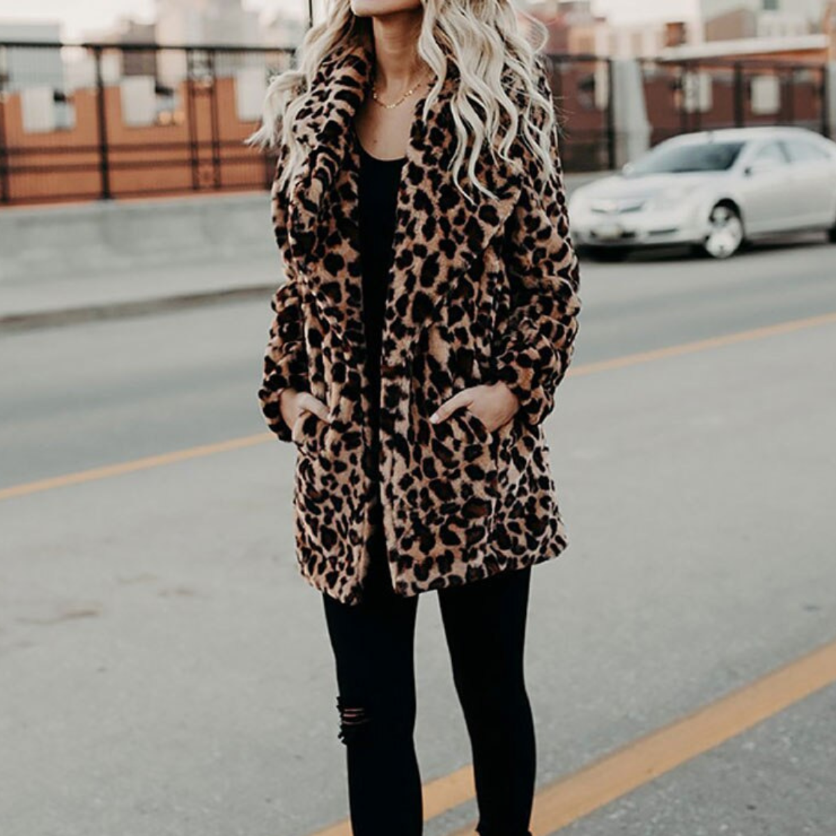 Helvano | Plüschjacke mit Leopardenmuster für Damen