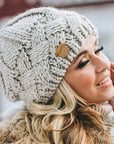 Helvano | Strickmütze mit Zopfmuster für Damen