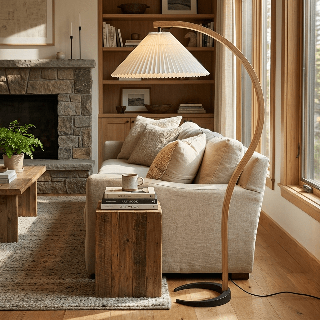 Helvano | Stehlampe aus Buchenholz im Scandi-Stil