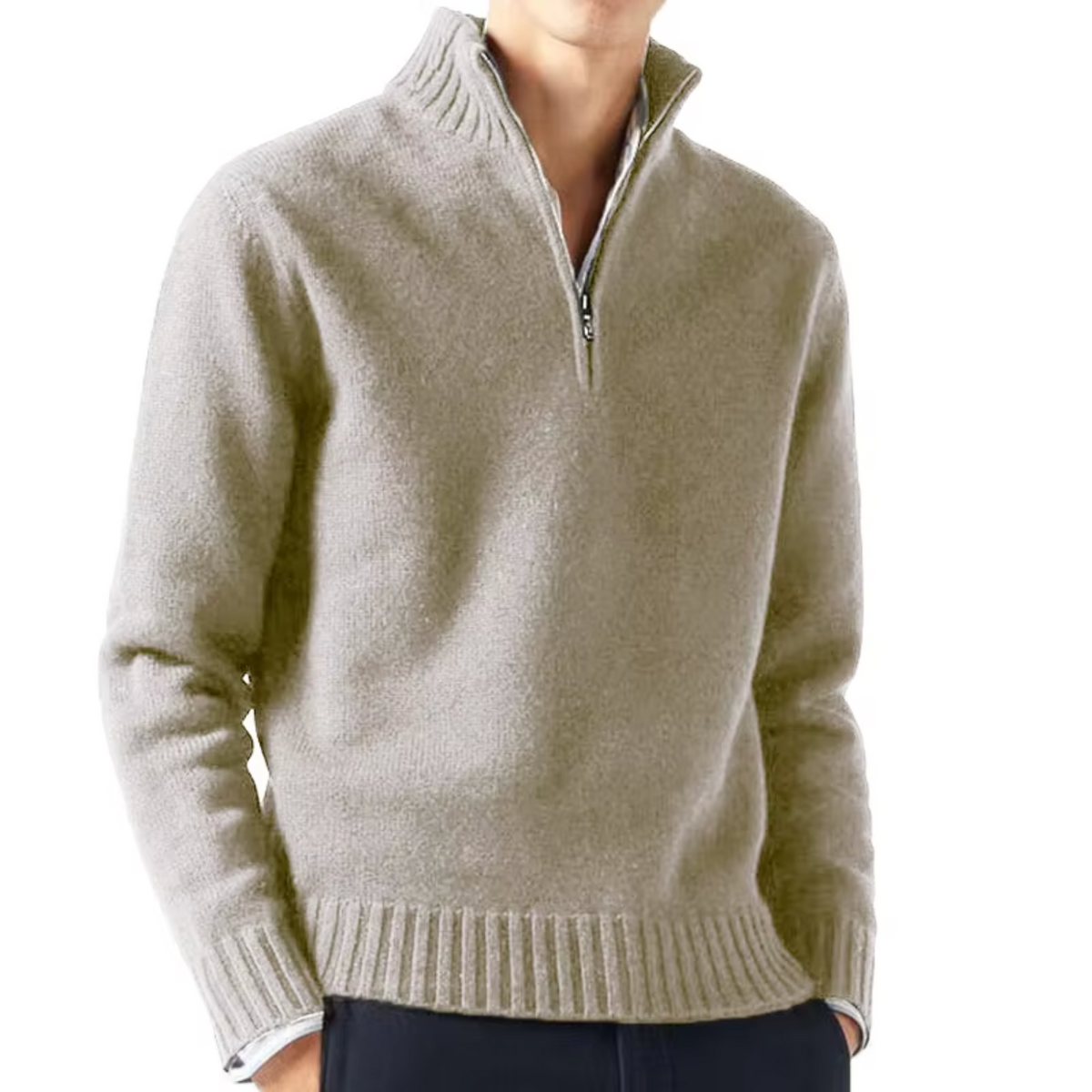 Helvano | Rollkragenpullover aus Wolle mit Zip für Herren