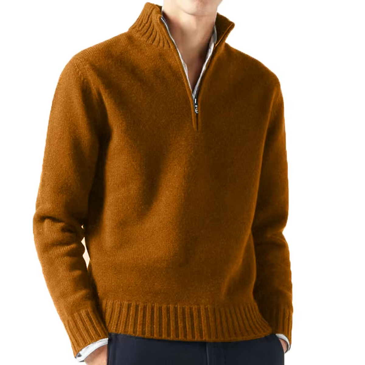 Helvano | Rollkragenpullover aus Wolle mit Zip für Herren