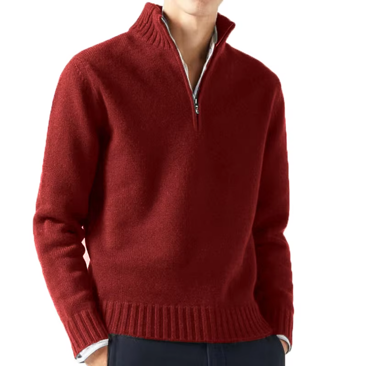 Helvano | Rollkragenpullover aus Wolle mit Zip für Herren