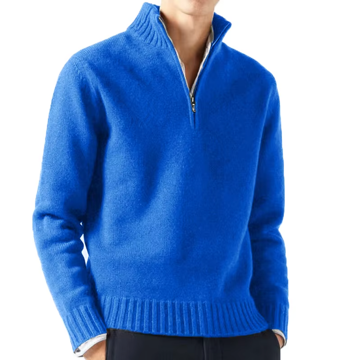 Helvano | Rollkragenpullover aus Wolle mit Zip für Herren