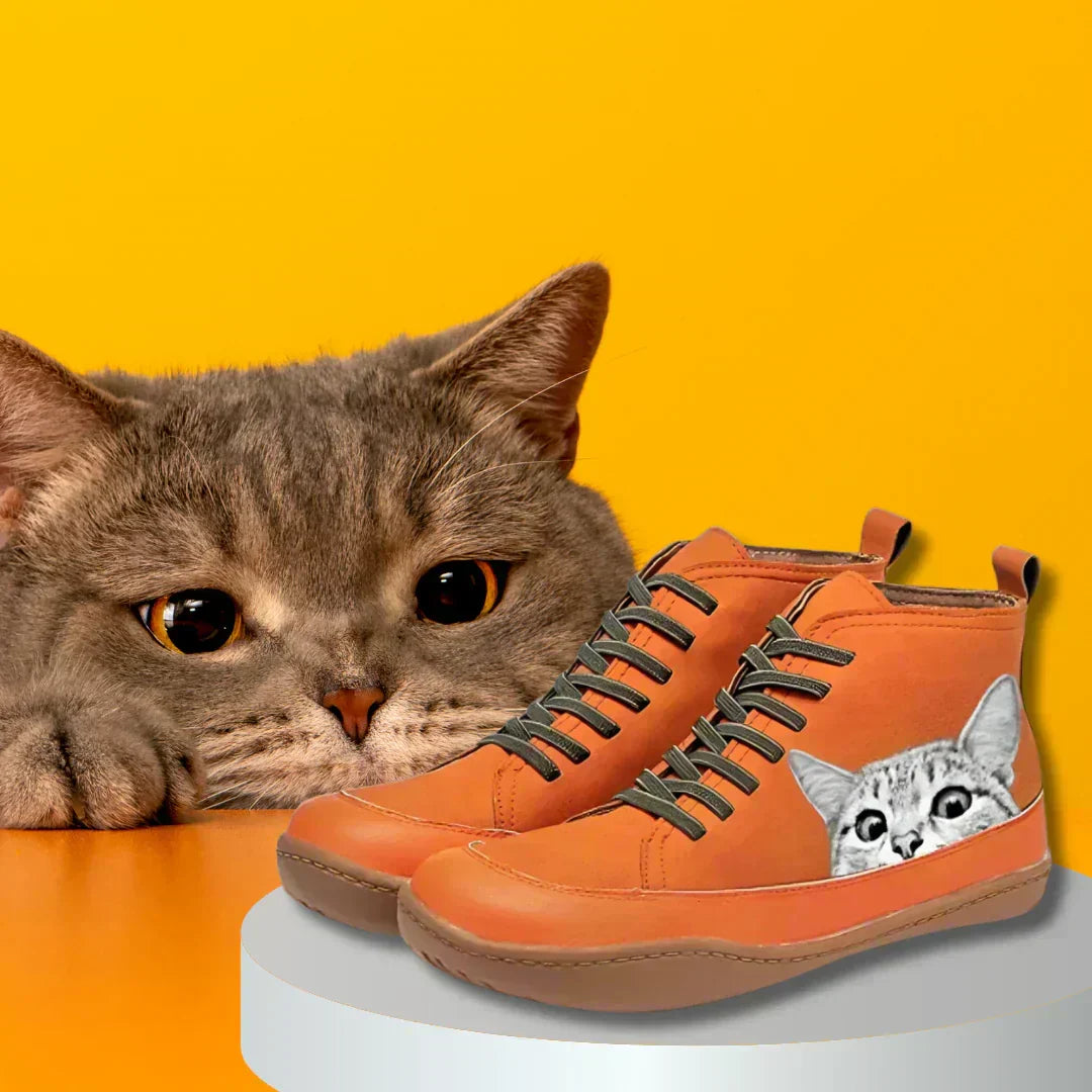 Helvano | Stiefel mit Katzenmotiv für Damen
