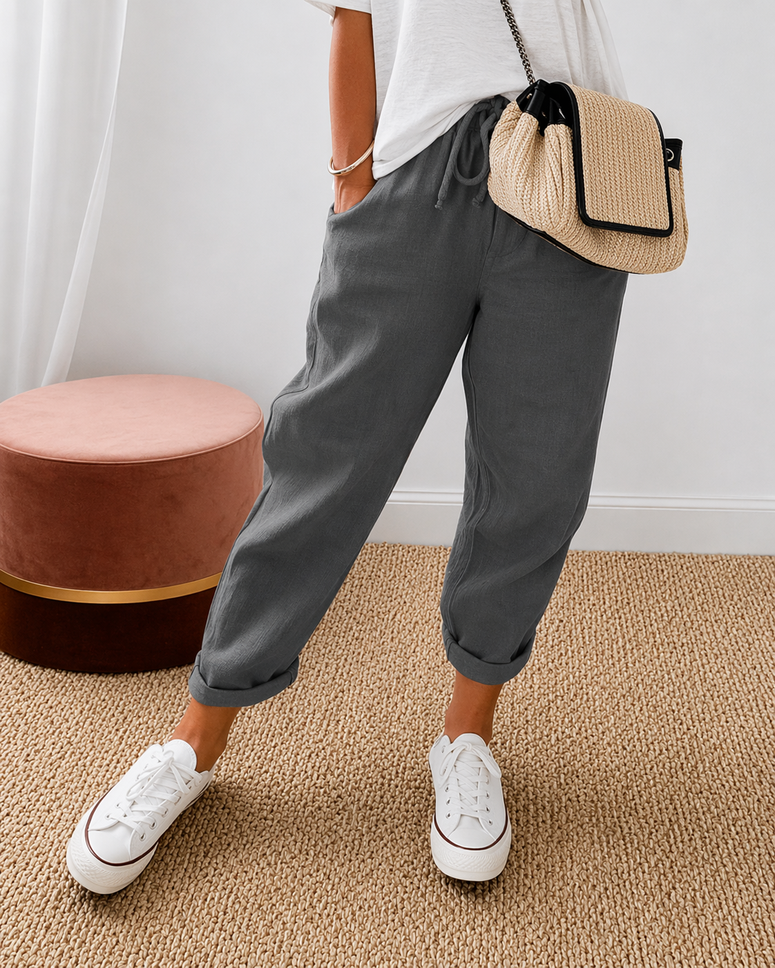 Helvano | Lockere Leinenhose für Damen