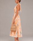 Helvano | Neckholder-Kleid für Damen in Orange