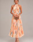 Helvano | Neckholder-Kleid für Damen in Orange
