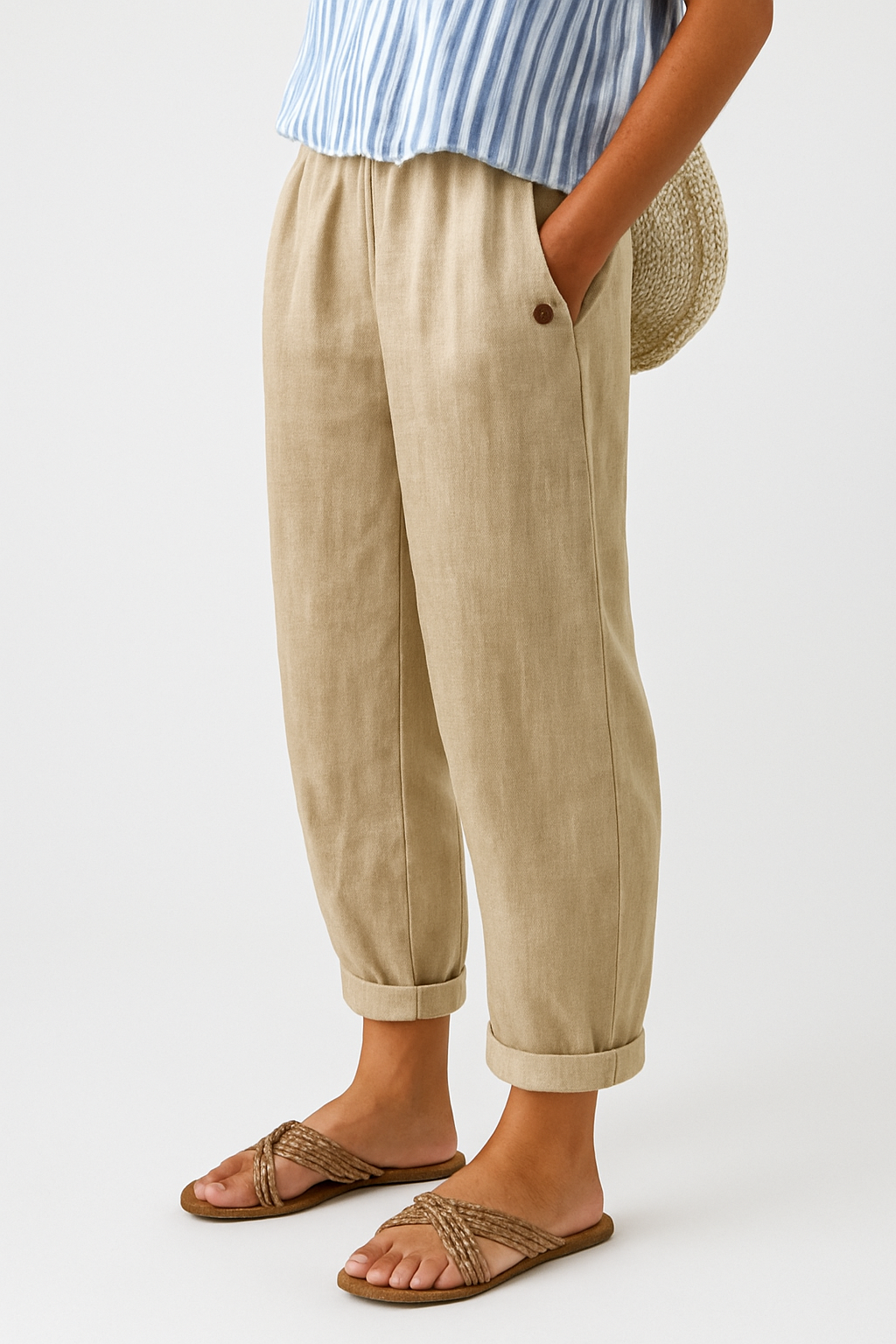 Helvano | Tapered Leinenhose für Damen