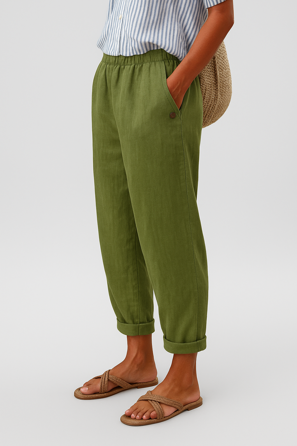 Helvano | Tapered Leinenhose für Damen