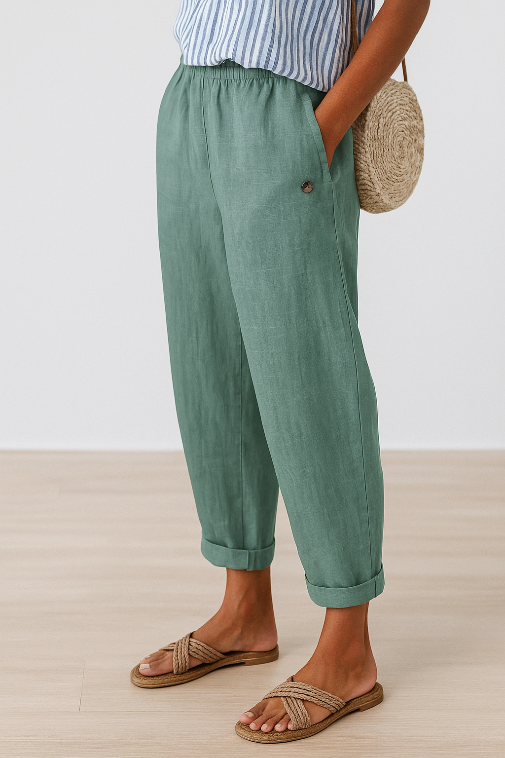 Helvano | Tapered Leinenhose für Damen