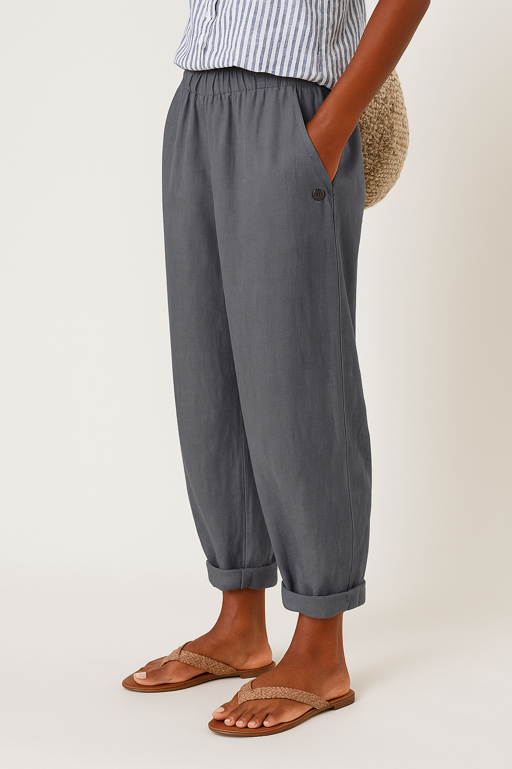 Helvano | Tapered Leinenhose für Damen