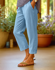 Helvano | Leinenhose mit Relaxed-Schnitt für Damen