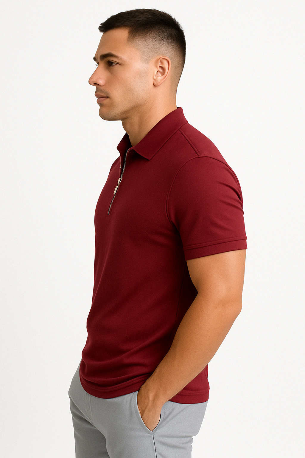Helvano | Modernes Herren-Poloshirt mit kurzem Zip