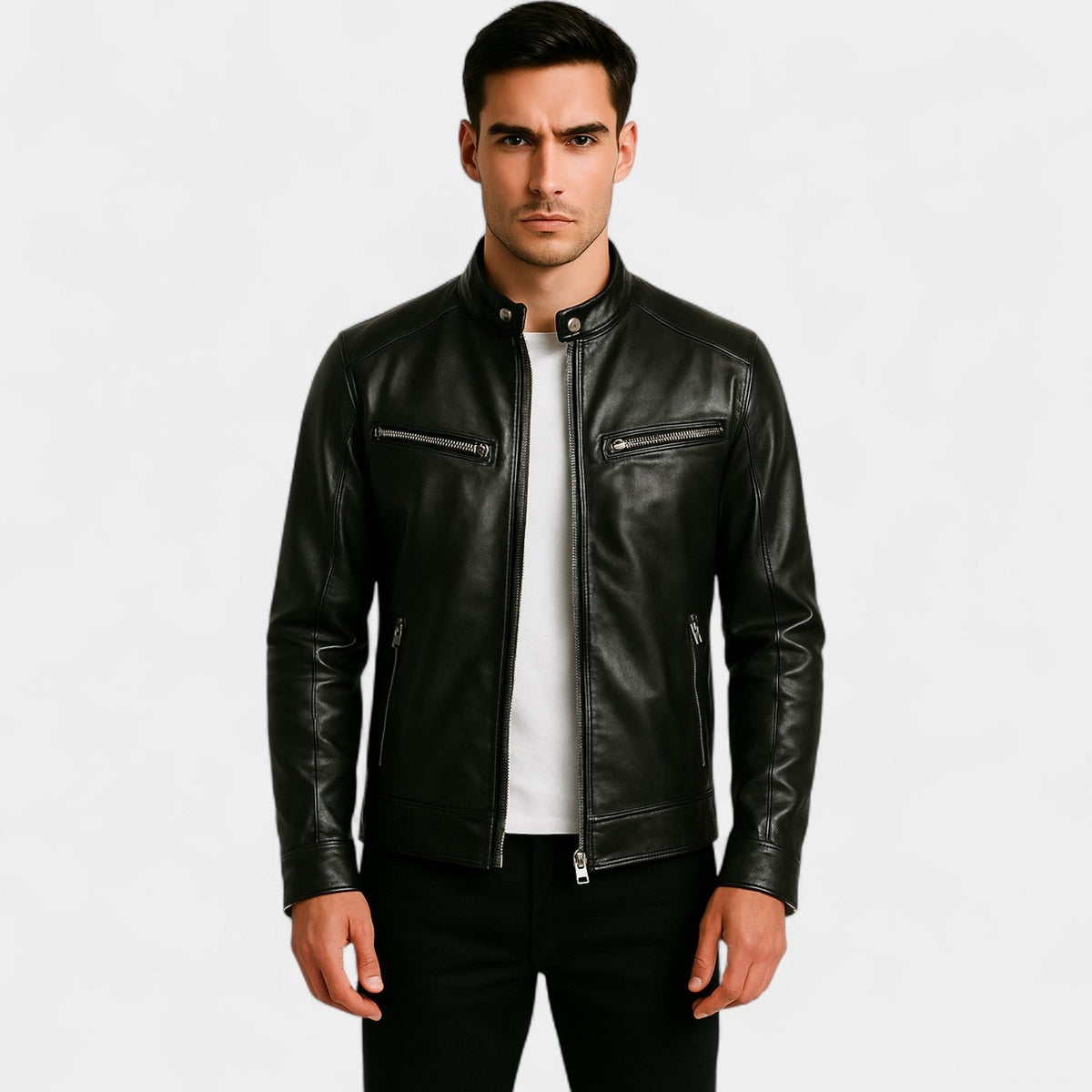Helvano | Slim-Fit Bikerjacke für Herren