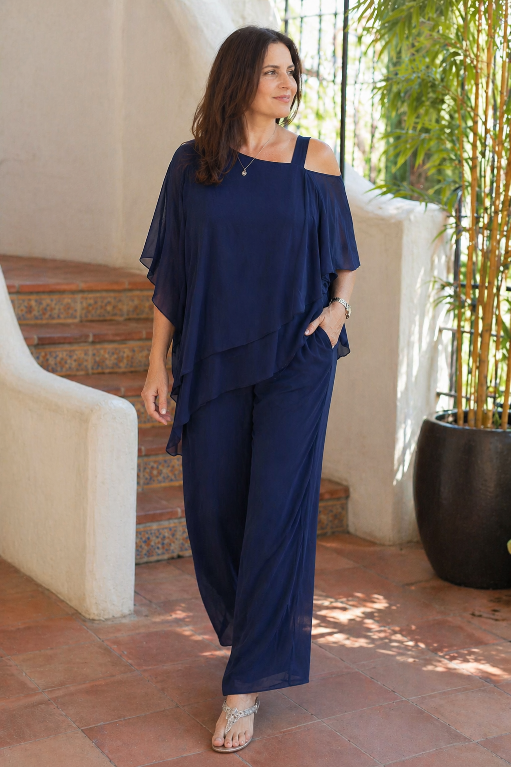 Helvano | Zweiteiliges Chiffon-Set für Damen