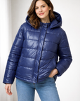 Helvano | Glänzende Pufferjacke mit Kapuze für Damen
