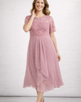 Helvano | Midikleid mit Spitze und Chiffon für Damen