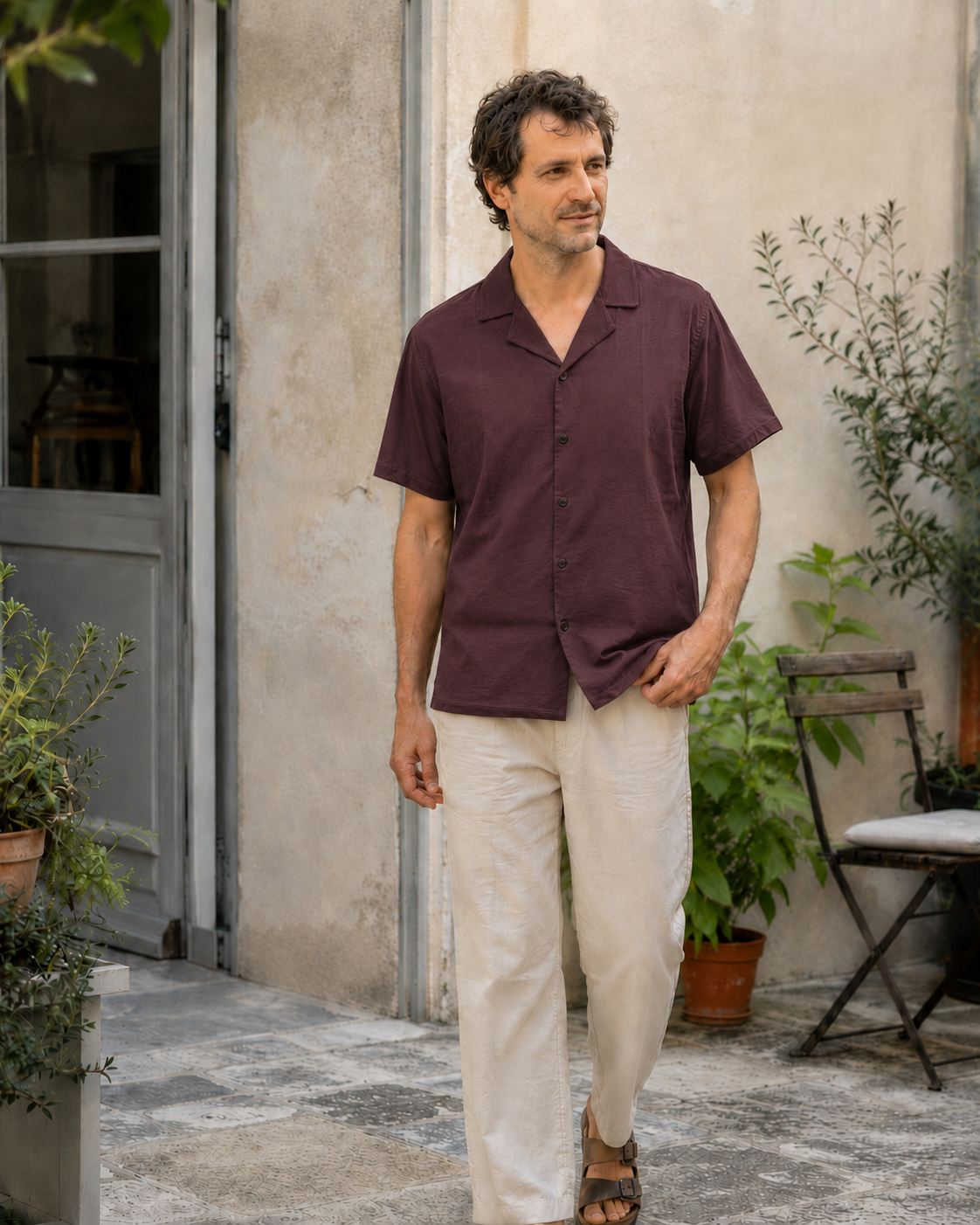 Helvano | Herren-Set aus Leinen mit Kurzarmhemd