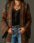 Helvano | Boho-Samtjacke für Damen