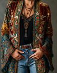 Helvano | Boho-Samtjacke für Damen