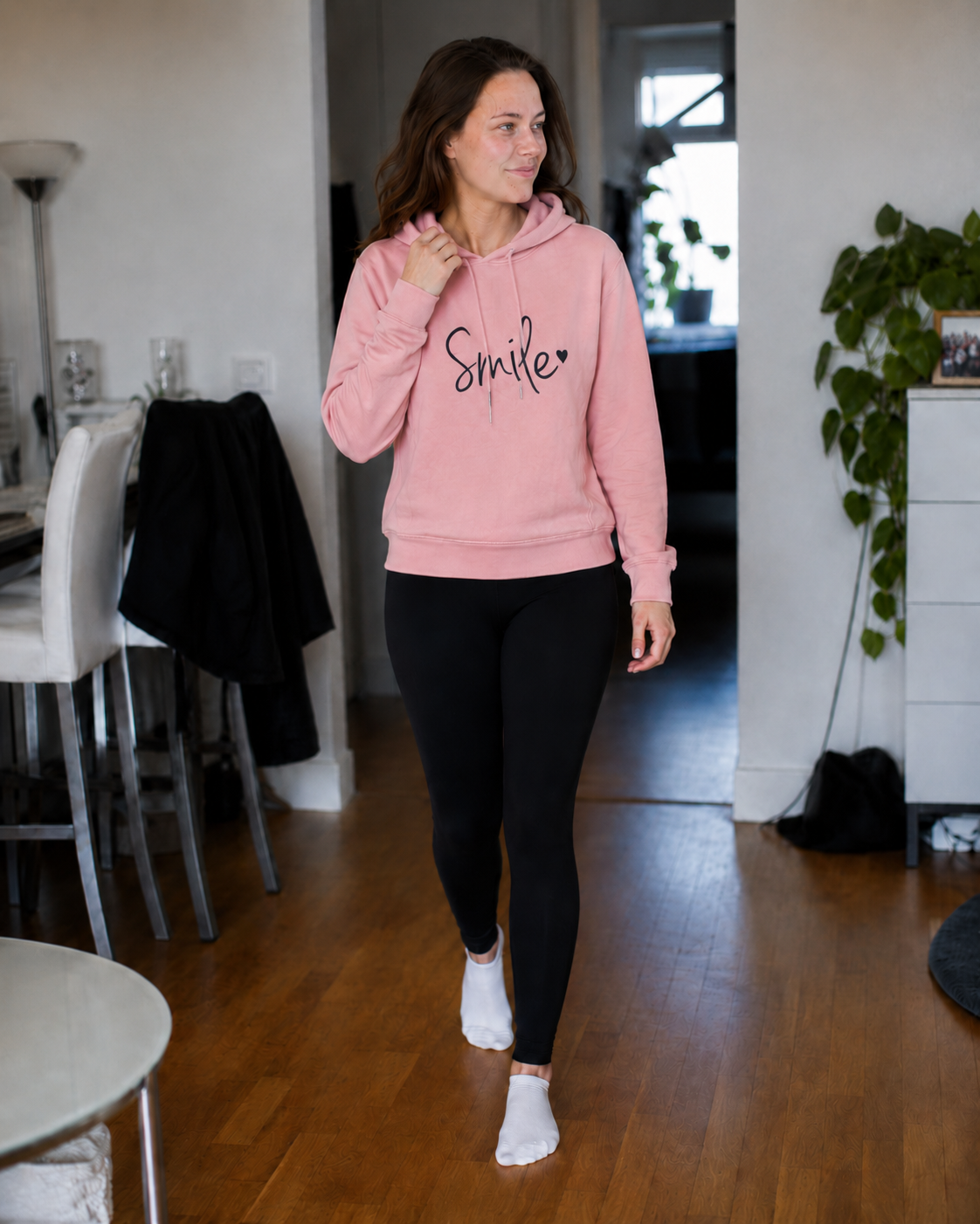 Helvano | Damen Kapuzenpullover mit Smiley-Print