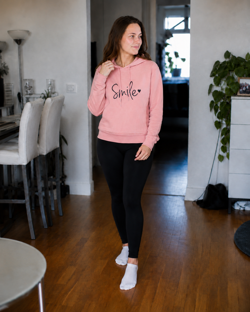 Helvano | Damen Kapuzenpullover mit Smiley-Print