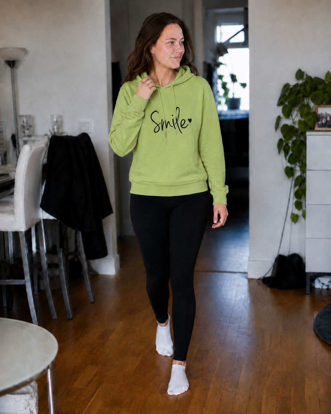 Helvano | Damen Kapuzenpullover mit Smiley-Print