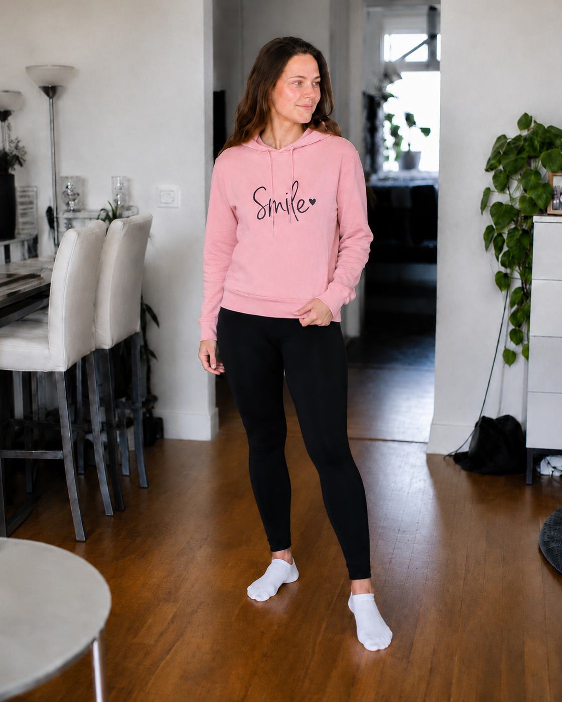 Helvano | Damen Kapuzenpullover mit Smiley-Print