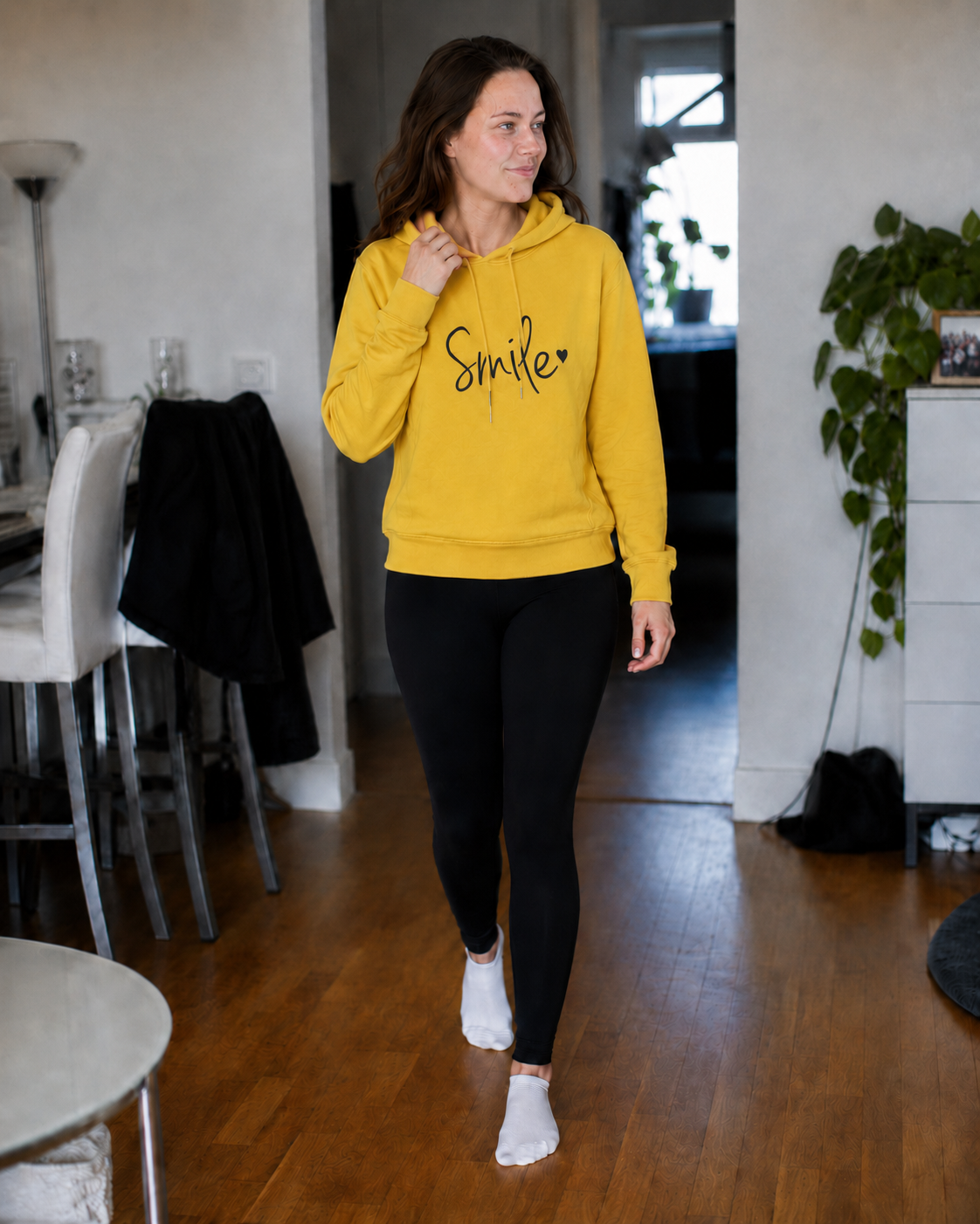 Helvano | Damen Kapuzenpullover mit Smiley-Print
