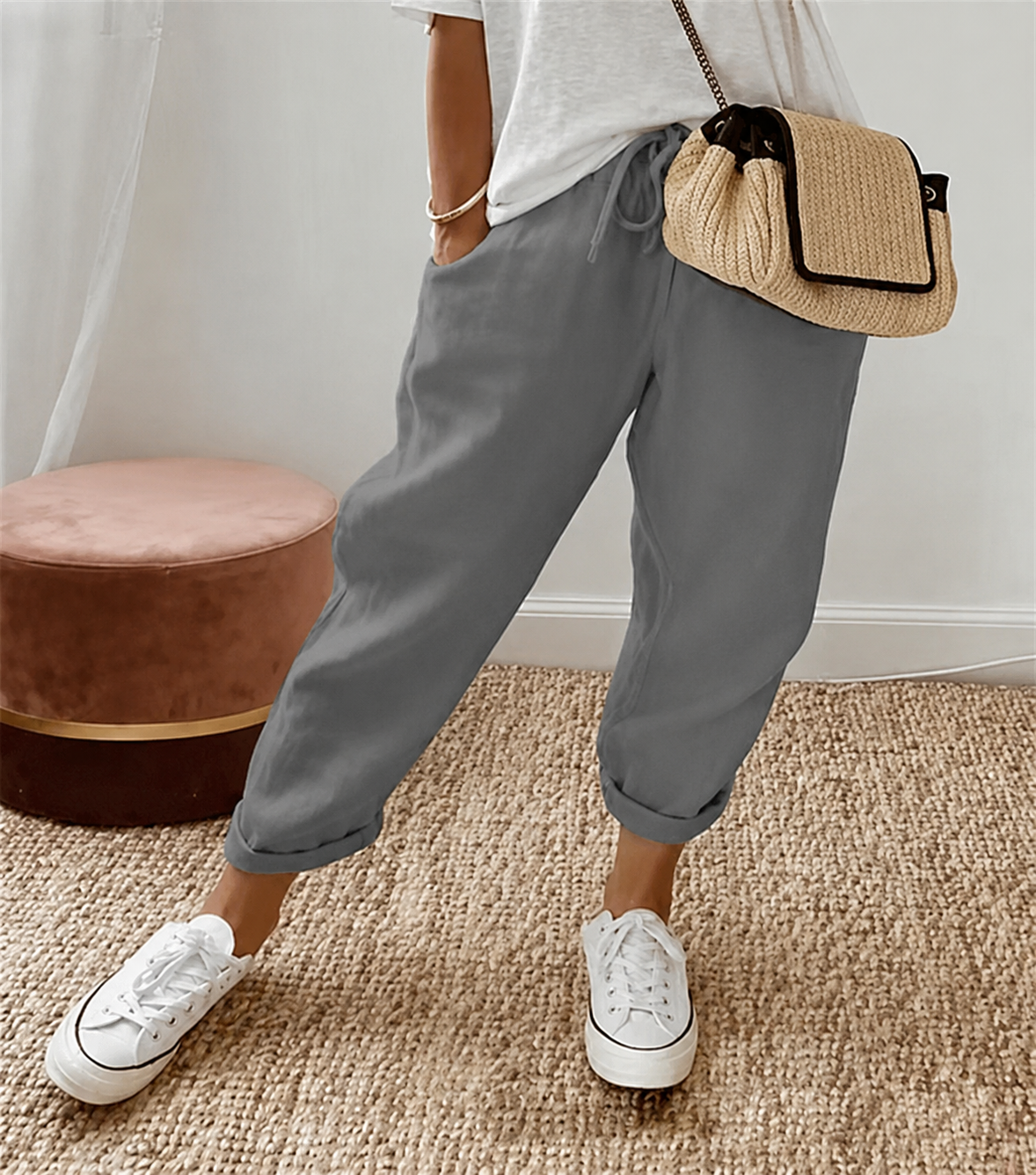 Helvano | Lockere Leinenhose für Damen