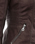 Helvano | Damen Kunstlederjacke mit Kapuze
