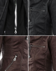 Helvano | Damen Kunstlederjacke mit Kapuze